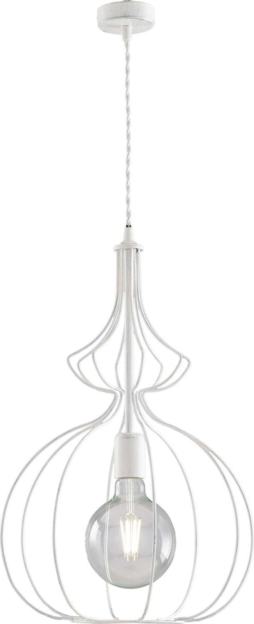 Sospensione-Industrial-1Luce-Olimpia-Gabbia-Ferro-Laccato-Bianco-E-Argento