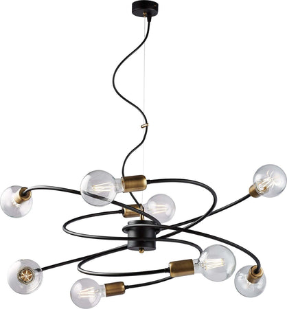 Sospensione-Industrial-8-Luci-Vortex-Ferro-Nero-E-Ottone-Brunito