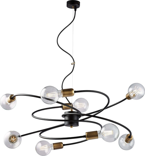 Sospensione-Industrial-8-Luci-Vortex-Ferro-Nero-E-Ottone-Brunito