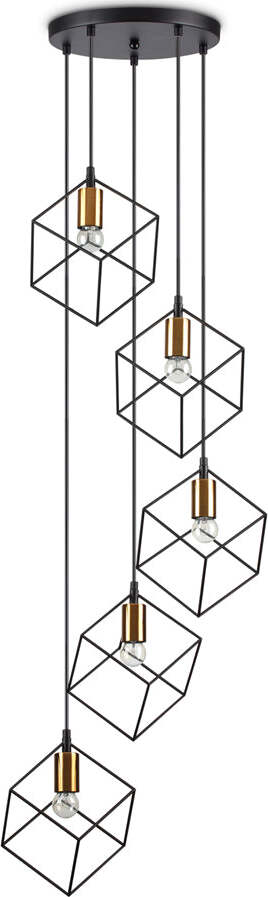 Sospensione-Industrial-Minimal-Ice-Metallo-Nero-5-Luci-E27