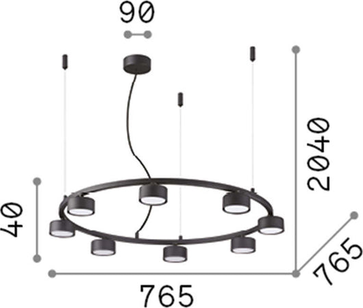 Sospensione-Industrial-Minimal-Minor-Metallo-Nero-8-Luci-Gx53-9W-3000K