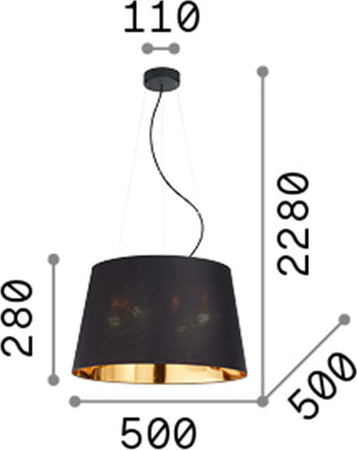 Sospensione-Industrial-Minimal-Nordik-Tessuto-Nero-4-Luci-E27