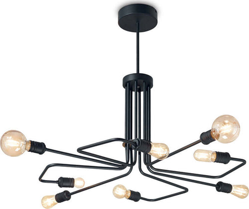 Sospensione-Industrial-Minimal-Triumph-Metallo-Nero-8-Luci-E27