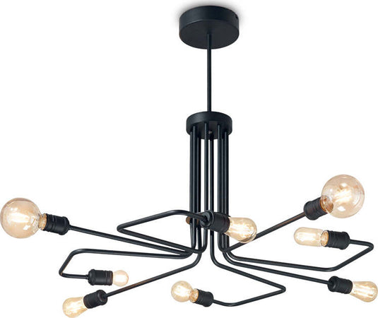 Sospensione-Industrial-Minimal-Triumph-Metallo-Nero-8-Luci-E27