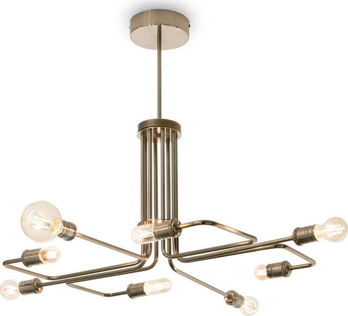 Sospensione-Industrial-Minimal-Triumph-Metallo-Ottone-8-Luci-E27