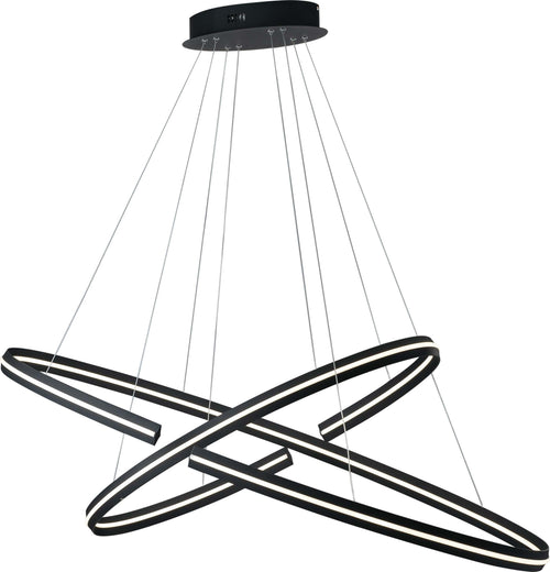 Sospensione Led Clarke Nera 110W 6600Lm 4000K 120X60Cm+80X40Cm Illuminazione/Illuminazione per interni/Lampadari lampade a sospensione e plafoniere/Lampade a sospensione Led Mall Home - Napoli, Commerciovirtuoso.it