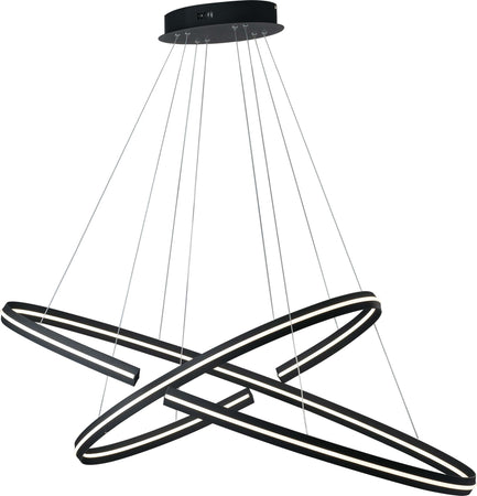 Sospensione Led Clarke Nera 75W 4500Lm 3000K 80X40Cm+60X30Cm Illuminazione/Illuminazione per interni/Lampadari lampade a sospensione e plafoniere/Lampade a sospensione Led Mall Home - Napoli, Commerciovirtuoso.it