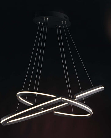 Sospensione Led Clarke Nera 75W 4500Lm 3000K 80X40Cm+60X30Cm Illuminazione/Illuminazione per interni/Lampadari lampade a sospensione e plafoniere/Lampade a sospensione Led Mall Home - Napoli, Commerciovirtuoso.it