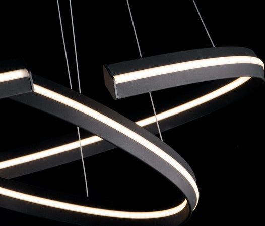 Sospensione Led Clarke Nera 75W 4500Lm 4000K 80X40Cm+60X30Cm Illuminazione/Illuminazione per interni/Lampadari lampade a sospensione e plafoniere/Lampade a sospensione Led Mall Home - Napoli, Commerciovirtuoso.it