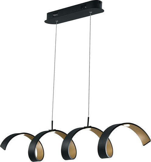 Sospensione Led Helix Nera/Oro 20W 1600Lm 4000K 80X13,5Cm Illuminazione/Illuminazione per interni/Lampadari lampade a sospensione e plafoniere/Lampade a sospensione Led Mall Home - Napoli, Commerciovirtuoso.it