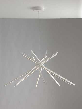 Sospensione Led Shanghai Bianca 54W 2860Lm 4000K 113X51,5Cm Illuminazione/Illuminazione per interni/Lampadari lampade a sospensione e plafoniere/Lampade a sospensione Led Mall Home - Napoli, Commerciovirtuoso.it