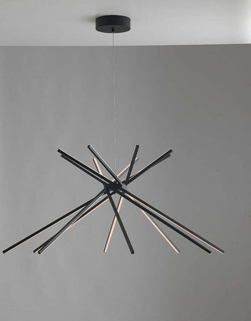 Sospensione Led Shanghai Nera 54W 2370Lm 3000K 113X51,5Cm Illuminazione/Illuminazione per interni/Lampadari lampade a sospensione e plafoniere/Lampade a sospensione Led Mall Home - Napoli, Commerciovirtuoso.it