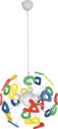 Sospensione Letterine Colorata 3Xe14 41Cmx100Cm Illuminazione/Illuminazione per interni/Lampadari lampade a sospensione e plafoniere/Lampade a sospensione Led Mall Home - Napoli, Commerciovirtuoso.it
