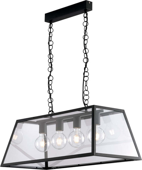 Sospensione Lexington Nero 4Xe27 80X28X35Cm Illuminazione/Illuminazione per interni/Lampadari lampade a sospensione e plafoniere/Lampade a sospensione Led Mall Home - Napoli, Commerciovirtuoso.it