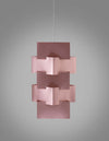 Sospensione-Moderna-1-Luce-Building-In-Polilux-Rosa-Metallico-D60-Made-In-Italy