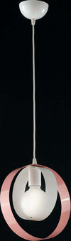 Sospensione-Moderna-1-Luce-Cerchi-Ferro-Bianco-e-Rosa-Serie-Bolla