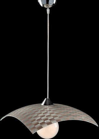 Sospensione-Moderna-1-Luce-Vetro-40x40-Serigrafia-Scacchi-Tortora-Serie-Dama