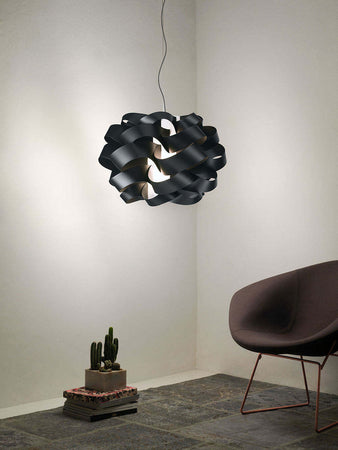 Sospensione-Moderna-2-Luci-Cloud-D60-In-Polilux-Nero-Made-In-Italy