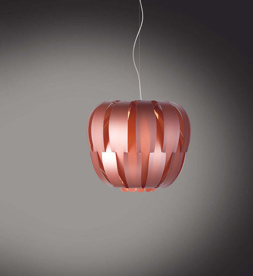 Sospensione-Moderna-2-Luci-Queen-In-Polilux-Rosa-Metallico-D60-Made-In-Italy