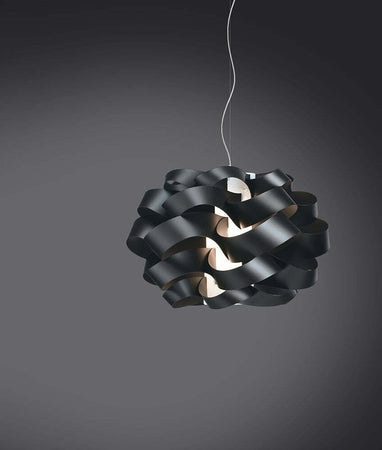 Sospensione-Moderna-3-Luci-Cloud-D75-In-Polilux-Nero-Made-In-Italy