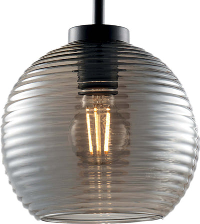 Sospensione-Moderna-Ankara-1-Luce-Ferro-Nero-Vetro-Soffiato-Grigio-Specchiato