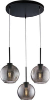 Sospensione-Moderna-Ankara-3-Luci-Ferro-Nero-Vetro-Soffiato-Grigio-Specchiato