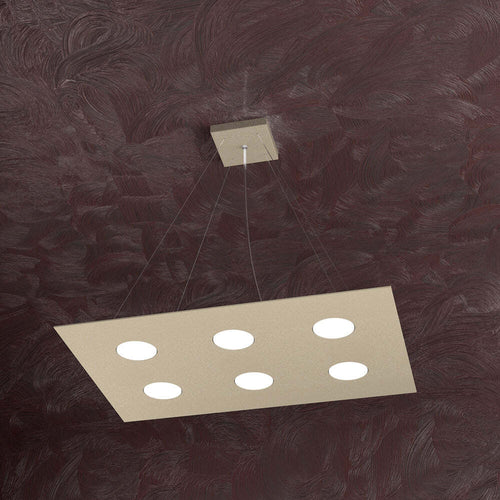 Sospensione-Moderna-Area-Metallo-Sabbia-Metallo-6-Luci-Gx53