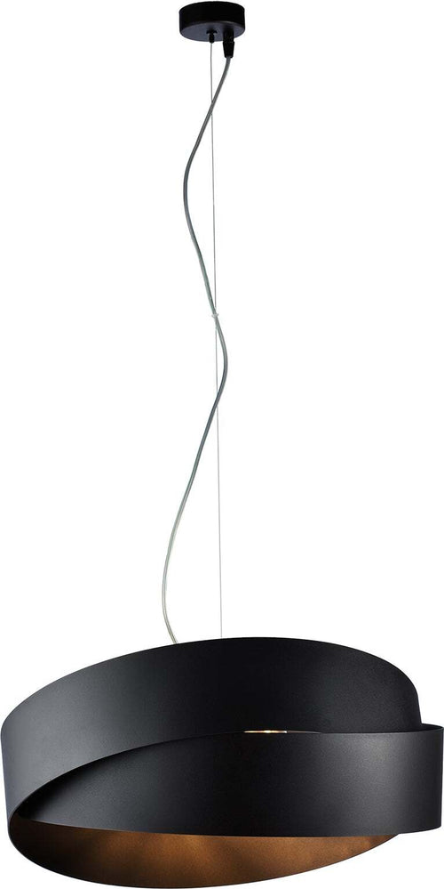 Sospensione-Moderna-Astro-2-Luci-Ferro-Laccato-Nero-Con-Oro