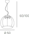 Sospensione-Moderna-Basket-Alluminio-E-Metallo-Grigio-3-Luci-E27-50Cm