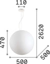 Sospensione-Moderna-Carta-Metallo-Bianco-1-Luce-E27-D50Cm