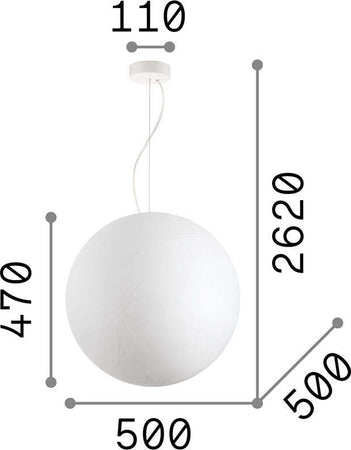 Sospensione-Moderna-Carta-Metallo-Bianco-1-Luce-E27-D50Cm