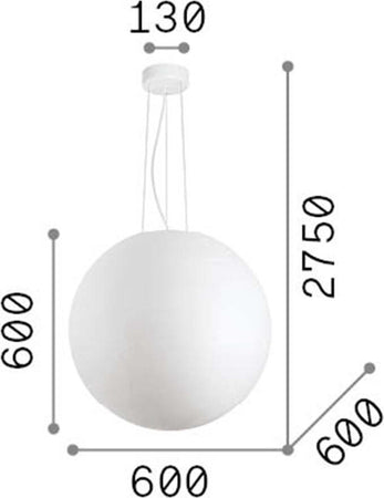Sospensione-Moderna-Carta-Metallo-Bianco-1-Luce-E27-D60Cm