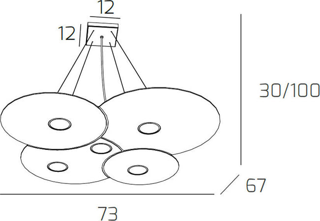Sospensione-Moderna-Cloud-Metallo-Grigio-5-Luci-Gx53