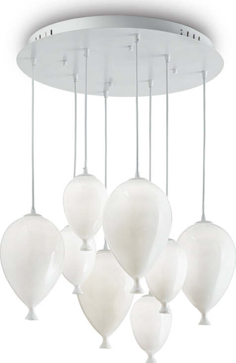 Sospensione-Moderna-Clown-Metallo-Bianco-8-Luci-G9-3W-3000K-Luce-Calda