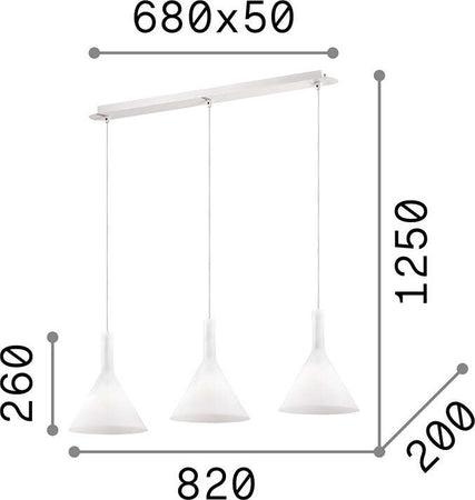 Sospensione-Moderna-Cocktail-Vetro-Bianco-3-Luci-E14