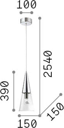 Sospensione-Moderna-Cono-Metallo-Cromo-1-Luce-E14