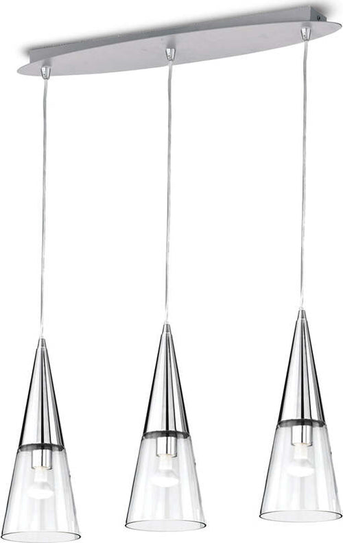 Sospensione-Moderna-Cono-Metallo-Cromo-3-Luci-E14