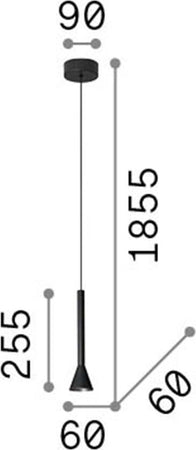 Sospensione-Moderna-Diesis-Metallo-Nero-Led-7W-3000K-Luce-Calda