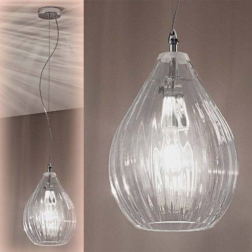 Sospensione-moderna-Due-P-DROPS-2693-S-E27-LED-vetro-lampadario