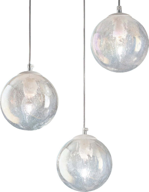 Sospensione-moderna-Due-P-MOON-2708-S3P-E14-LED-vetro-iridato-lampadario-sfera