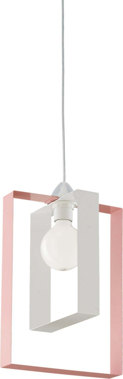 Sospensione-Moderna-Duplo-1-Luce-Ferro-Laccato-Bianco-E-Rosa