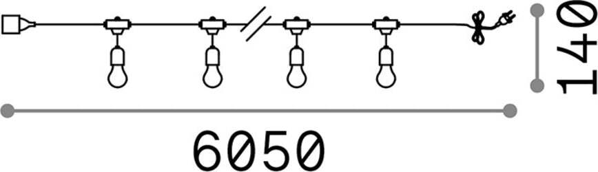 Sospensione-Moderna-Fiesta-Materie-Plastiche-Nero-10-Luci-E27