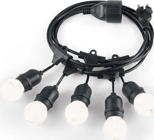 Sospensione-Moderna-Fiesta-Materie-Plastiche-Nero-5-Luci-E27