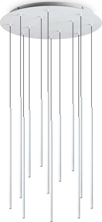 Sospensione-Moderna-Filo-Metallo-Bianco-12-Luci-Led-25W-3000K-Luce-Calda