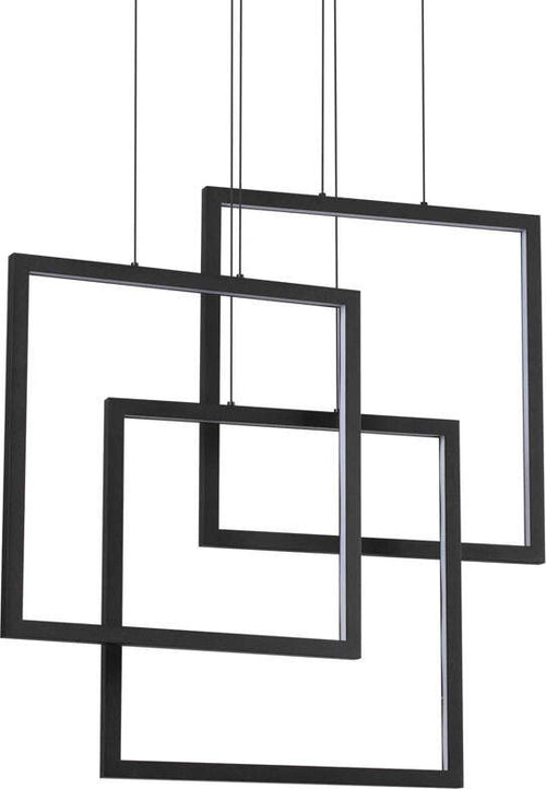 Sospensione-Moderna-Frame-Alluminio-Nero-Led-80W-3000K-Luce-Calda