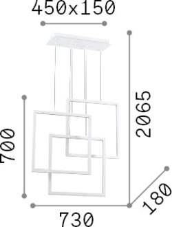 Sospensione-Moderna-Frame-Alluminio-Nero-Led-80W-3000K-Luce-Calda