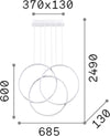 Sospensione-Moderna-Frame-Alluminio-Nero-Led-82W-3000K-Luce-Calda