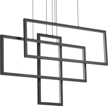 Sospensione-Moderna-Frame-Alluminio-Nero-Led-93W-3000K-Luce-Calda