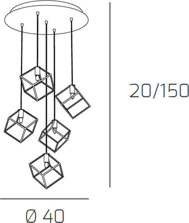 Sospensione-Moderna-Frame-Metallo-Cromo-5-Luci-G9