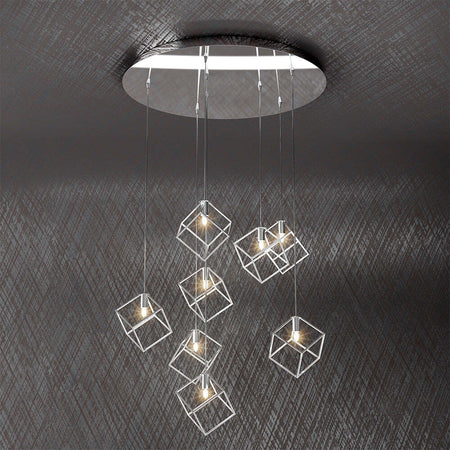 Sospensione-Moderna-Frame-Metallo-Cromo-8-Luci-G9